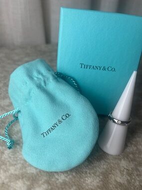 Tiffany Etoile Platinum Diamond Band Sz 5.5